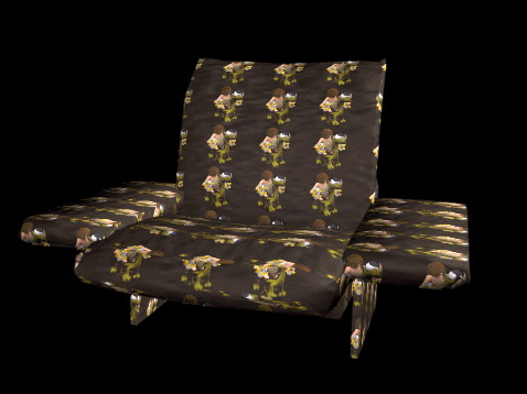 Fabric recliner chair 3d rendering