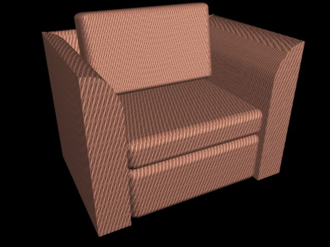 Fabric cube chair 3d rendering