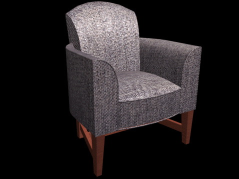 Fabric sofa chair 3d rendering