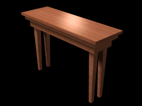 Narrow console table 3d rendering