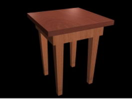 Wood side table 3d model preview