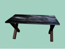 Vintage wood table 3d preview