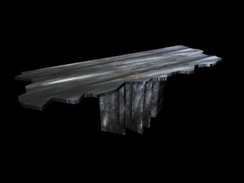 Old wood table 3d rendering