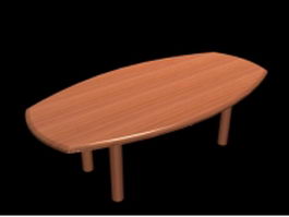 Oval coffee table 3d model preview
