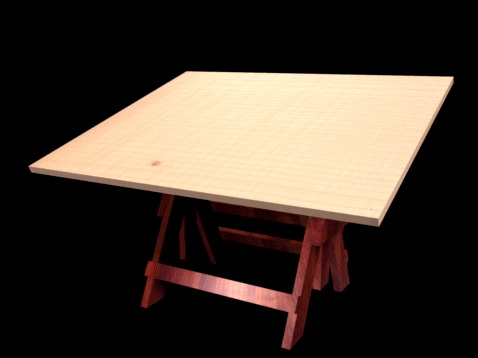Folding dining table 3d rendering