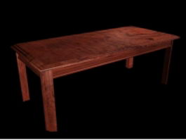 Vintage country dining table 3d preview