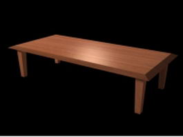 Rustic wood dining room table 3d model preview