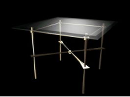 Glass top dining room table 3d preview
