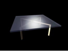 Square glass coffee table 3d model preview