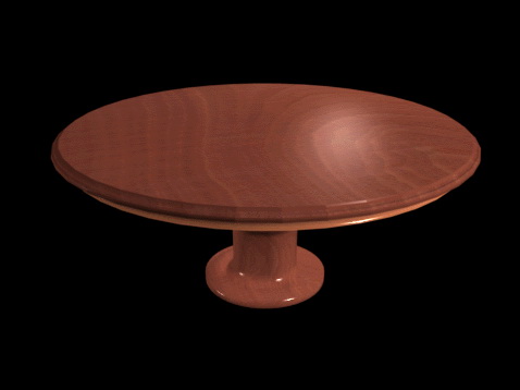Round pedestal dining table 3d rendering