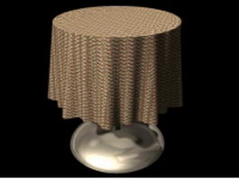 Metal table with cloth 3d preview