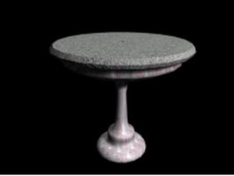 Stone pedestal table 3d model preview