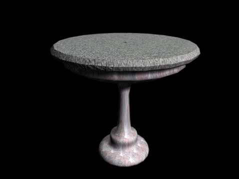 Stone pedestal table 3d rendering