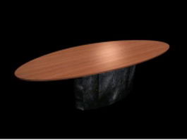 Oval dining table 3d preview