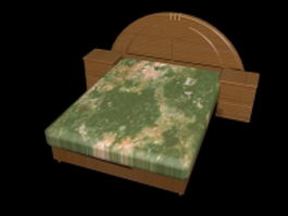 Platform bed with nightstands 3d model preview