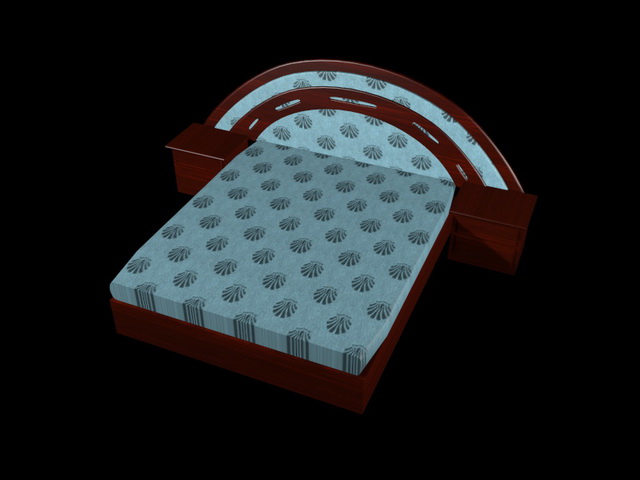 Rosewood platform bed 3d rendering