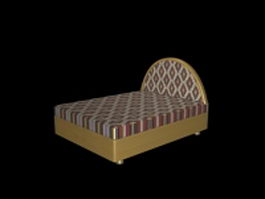 Modern bed with headboard 3d model preview