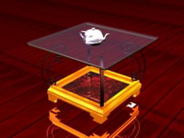 Antique glass end table 3d model preview