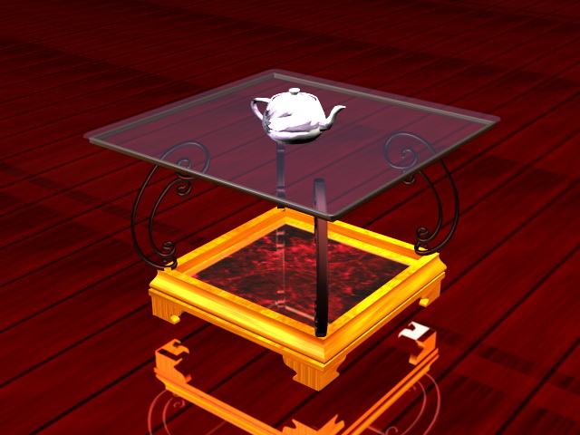 Antique glass end table 3d rendering