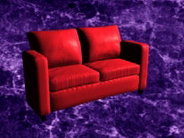 Red reclining loveseat 3d model preview