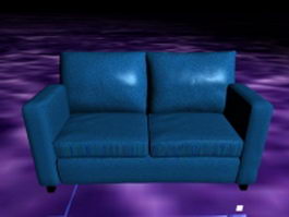 Blue reclining loveseat 3d model preview