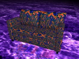 Floral loveseat 3d model preview