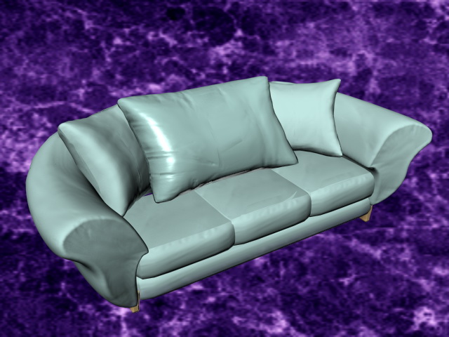 Sky blue sofa 3d rendering