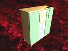 Modern chest of drawers furniture 3d model preview