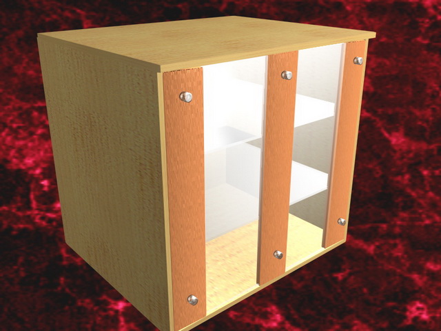 Wood storage cabinet 3d rendering
