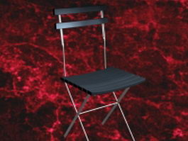 Modern metal and leather dining chair 3d model preview
