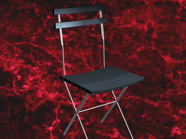 Modern metal and leather dining chair 3d rendering