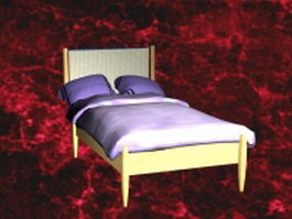 Single bed with mattress 3d model preview