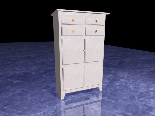 Tall filing cabinet 3d rendering