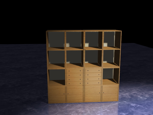 Office storage wall units 3d rendering