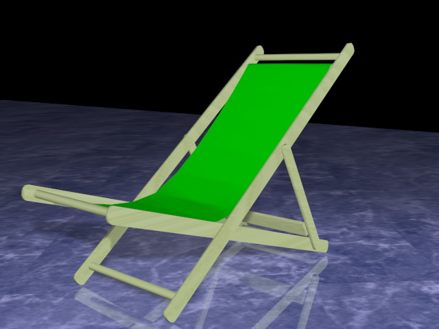 Folding sun lounger 3d rendering