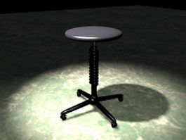 Round bar stool with wheels 3d model preview