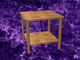 Wood bedside table 3d preview
