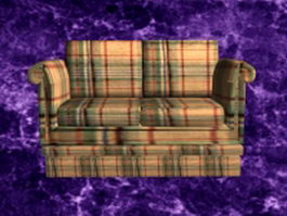 Plaid reclining loveseat 3d preview