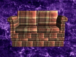 Country plaid loveseat 3d preview