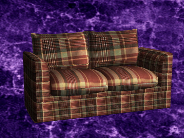 Upholstered reclining loveseat 3d rendering