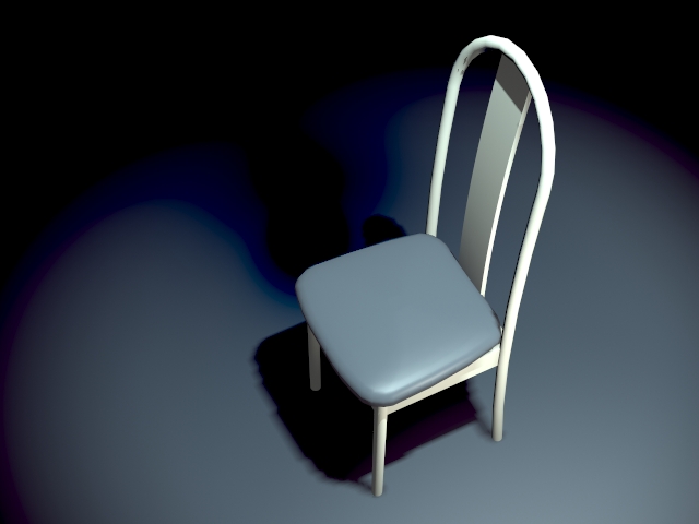 White dining chair 3d rendering