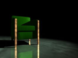 Green sofa chair 3d model preview