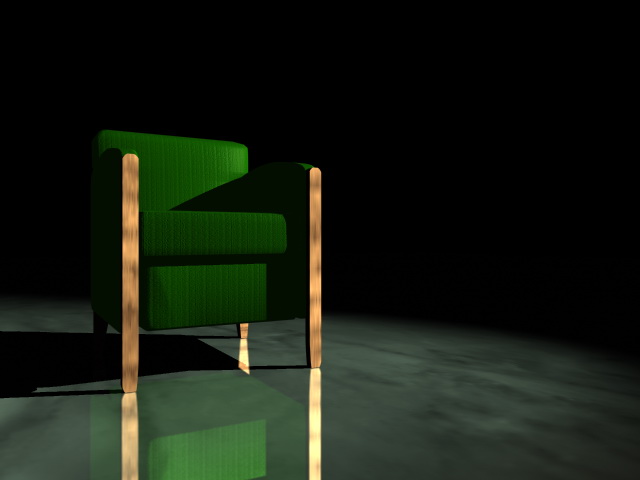 Green sofa chair 3d rendering