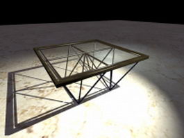 Glass and metal coffee table 3d preview