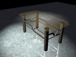 Brown glass coffee table 3d preview