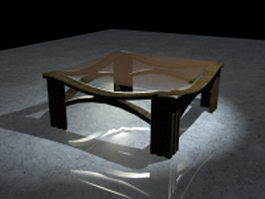 Modern glass coffee table 3d model preview