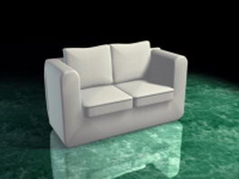 White loveseat 3d preview