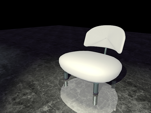 Modern white accent chair 3d rendering
