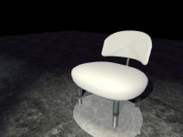 Modern white accent chair 3d model preview