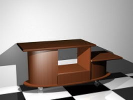 Wood Tv stand 3d model preview